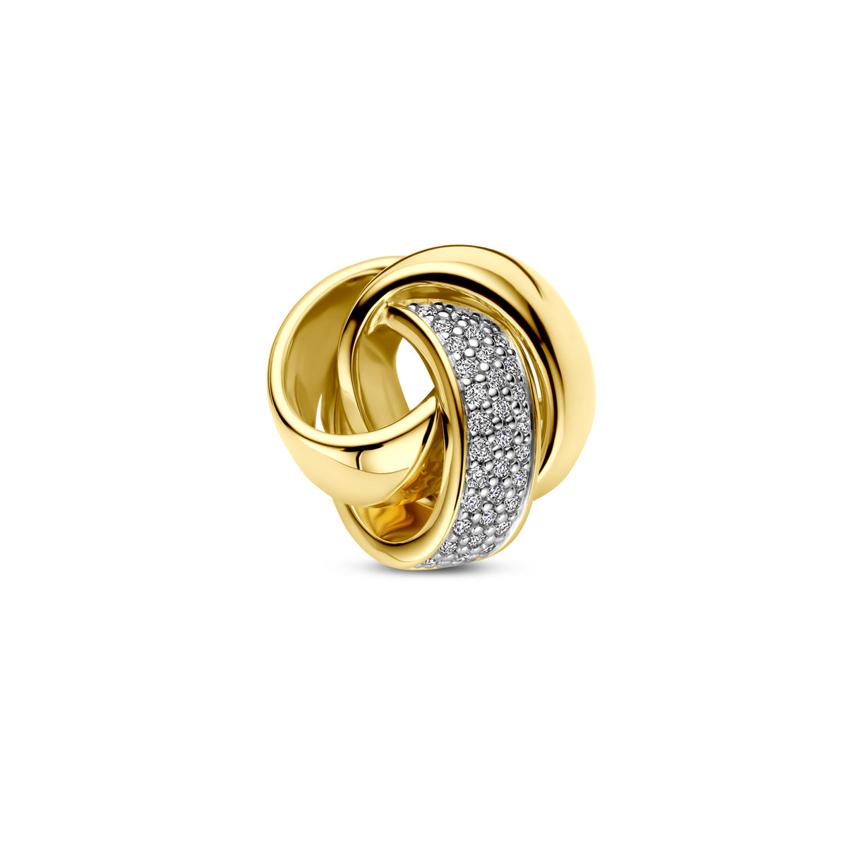 Hanger knoop met 0.14 ct diamant H SI in goud
