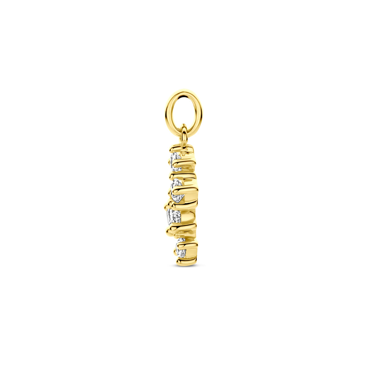 Hanger met zirkonia fantasie in goud – 16 mm