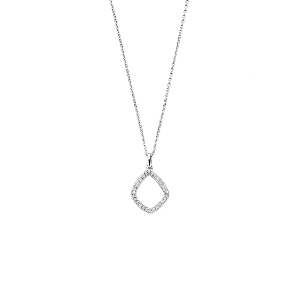 Ketting zilver met ruitvormige zirkonia – 41-43-45 cm