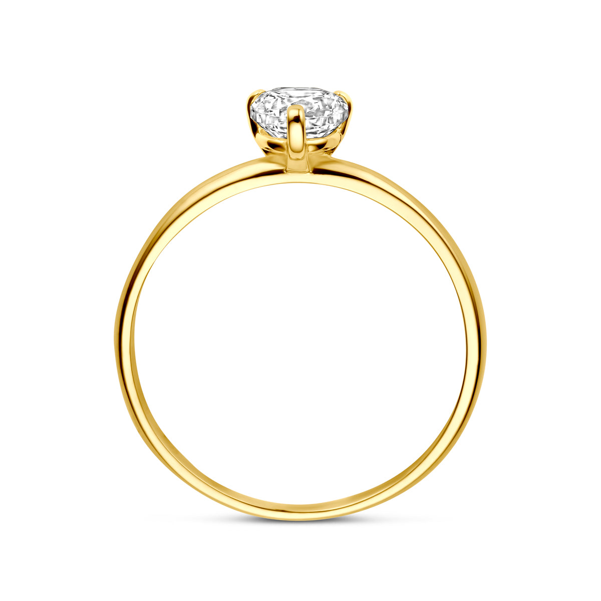 Ring met solitair zirkonia in goud