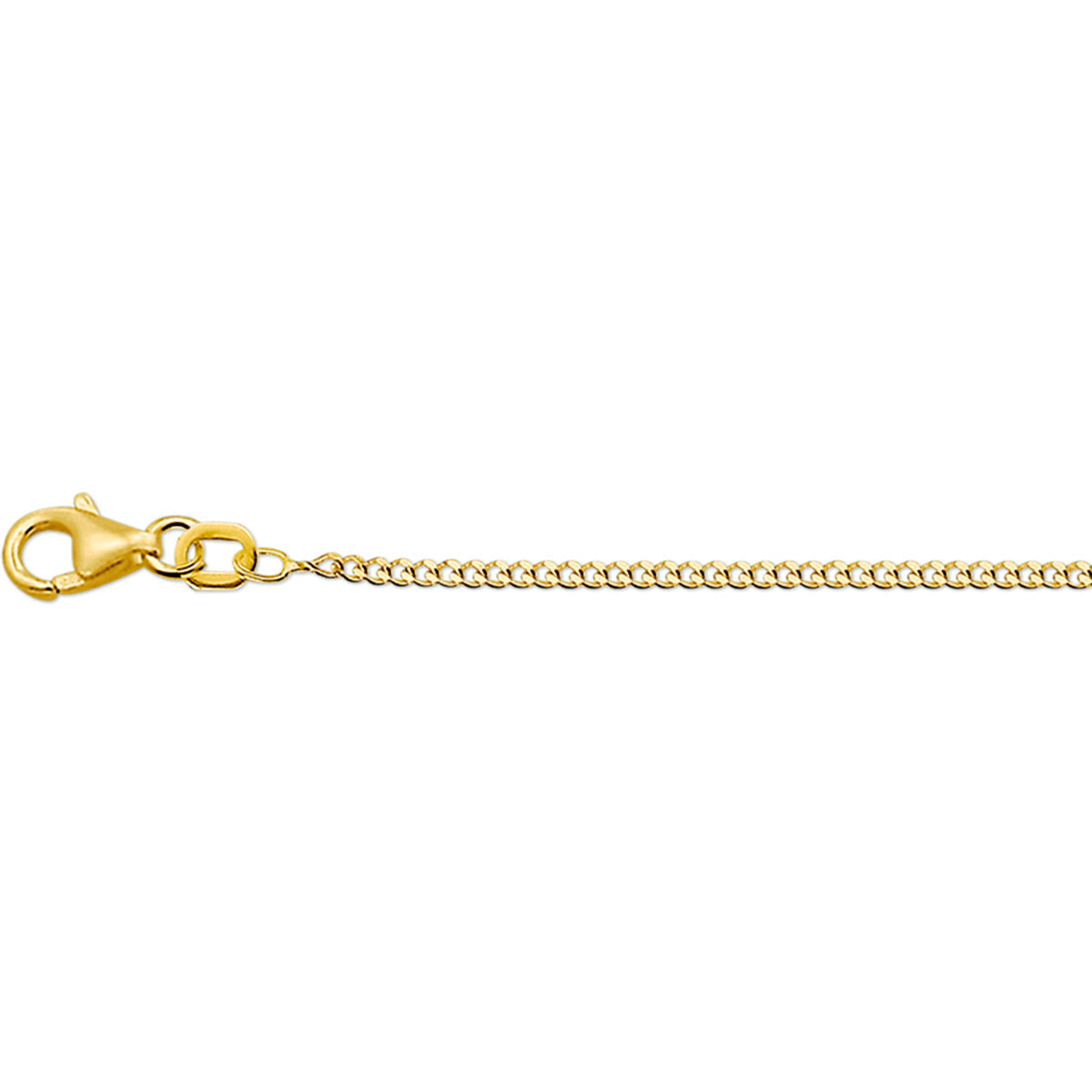 Ketting gourmette 4-zijdes geslepen in goud – 1,4 mm / 41/43/45 cm