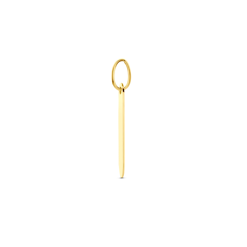 Graveerhanger langwerpig in goud – 23 mm