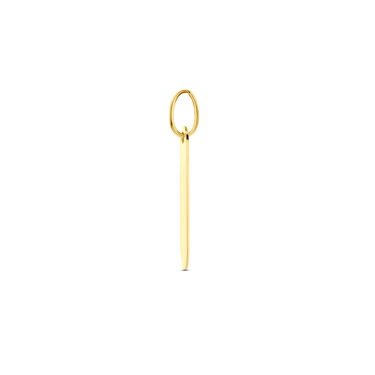 Graveerhanger langwerpig in goud – 23 mm