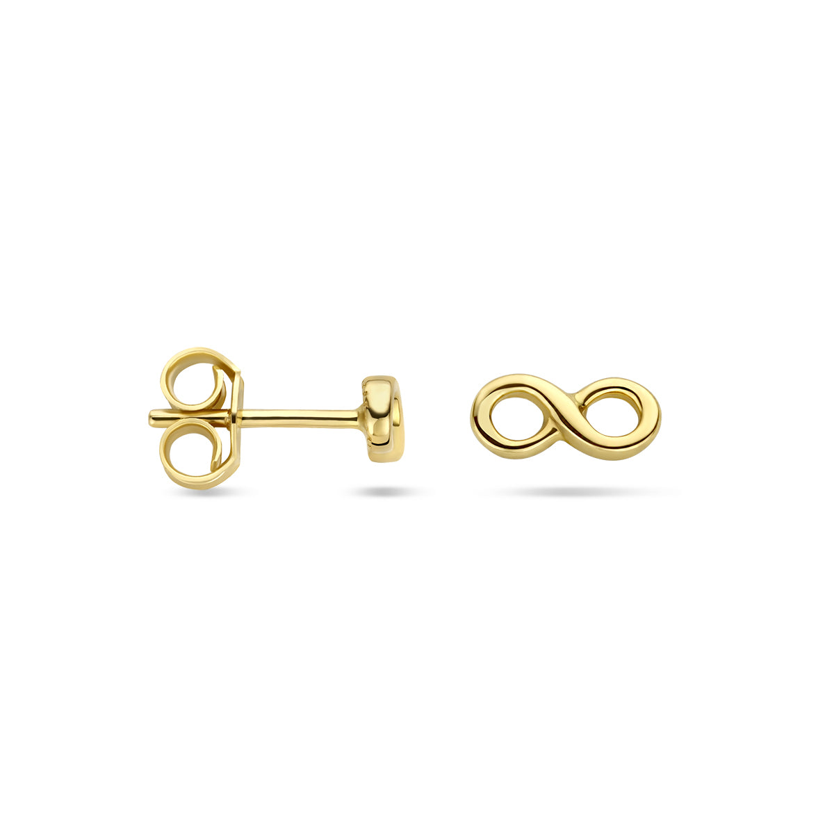 Oorknoppen infinity in goud