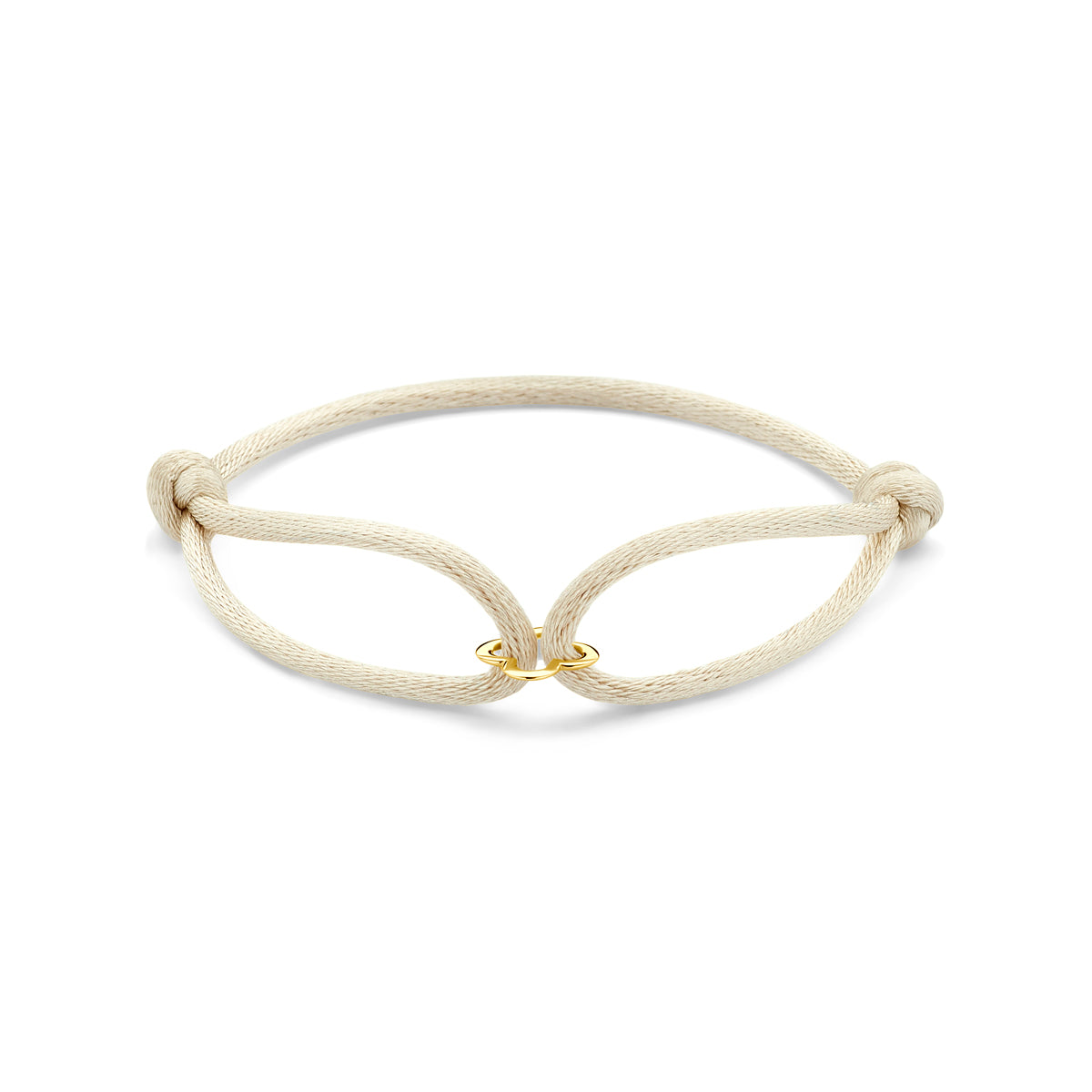 Armband satijn met bloem in goud – 13/26 cm