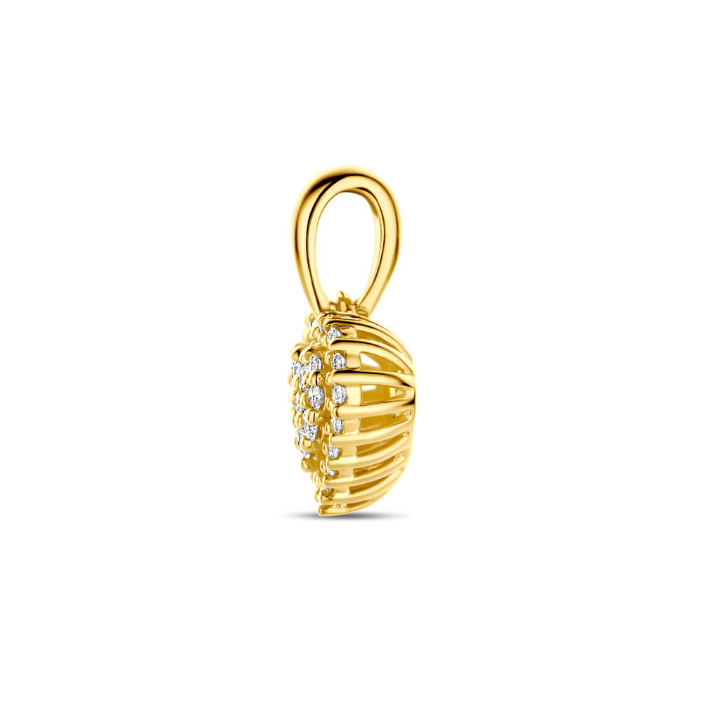 Hanger hartje met 0.15 ct diamant H SI in goud