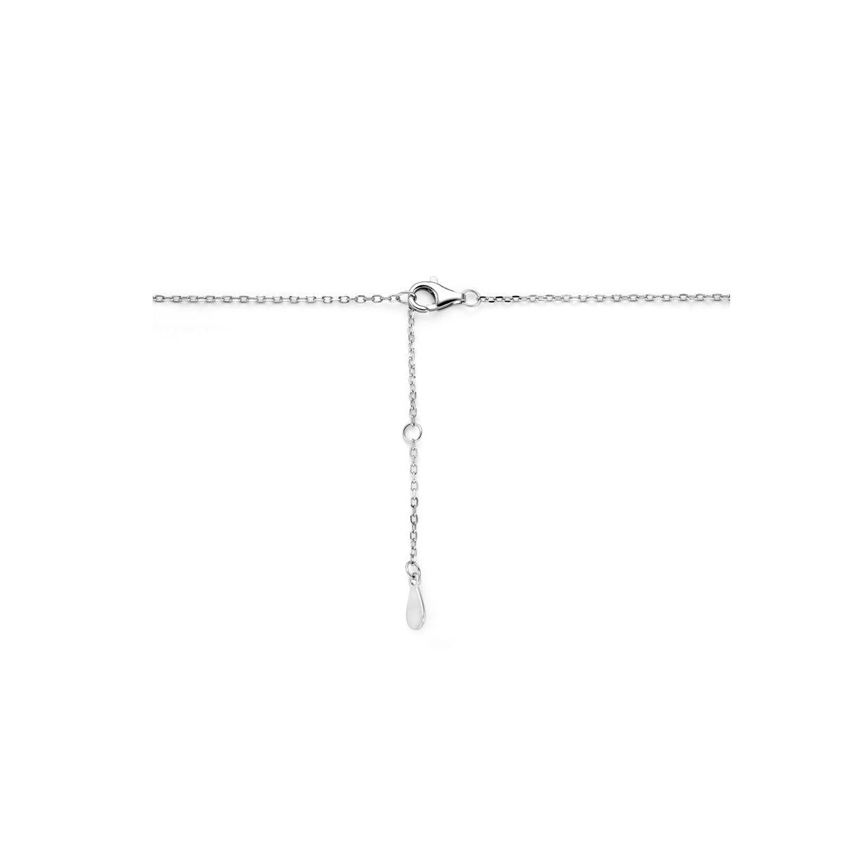Ketting zilver met hartjes en zirkonia – 41-43-45 cm