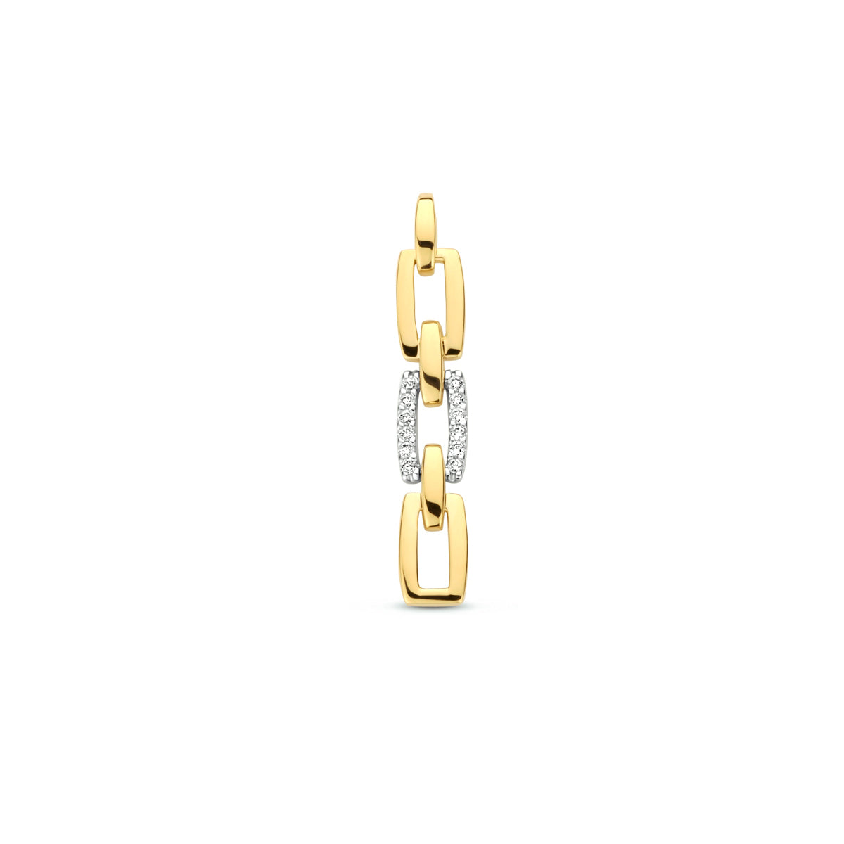 Hanger schakel met 0.05 ct diamant H SI in goud – 30 mm