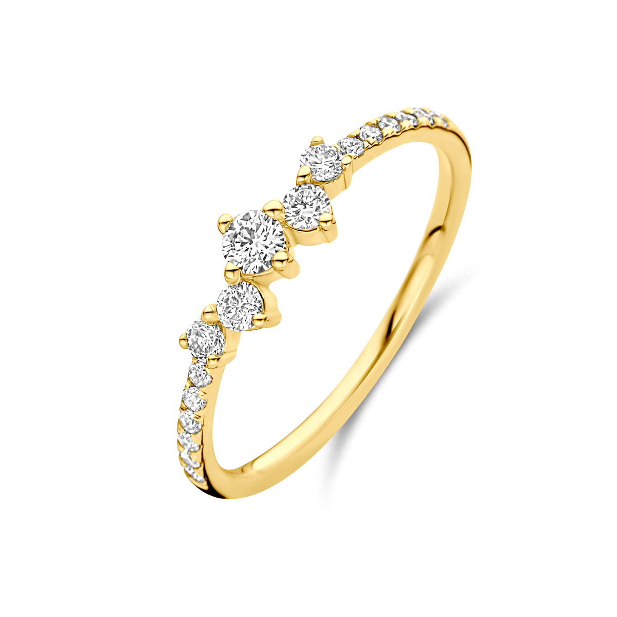 Ring 0.33 ct lab grown diamant H SI in goud