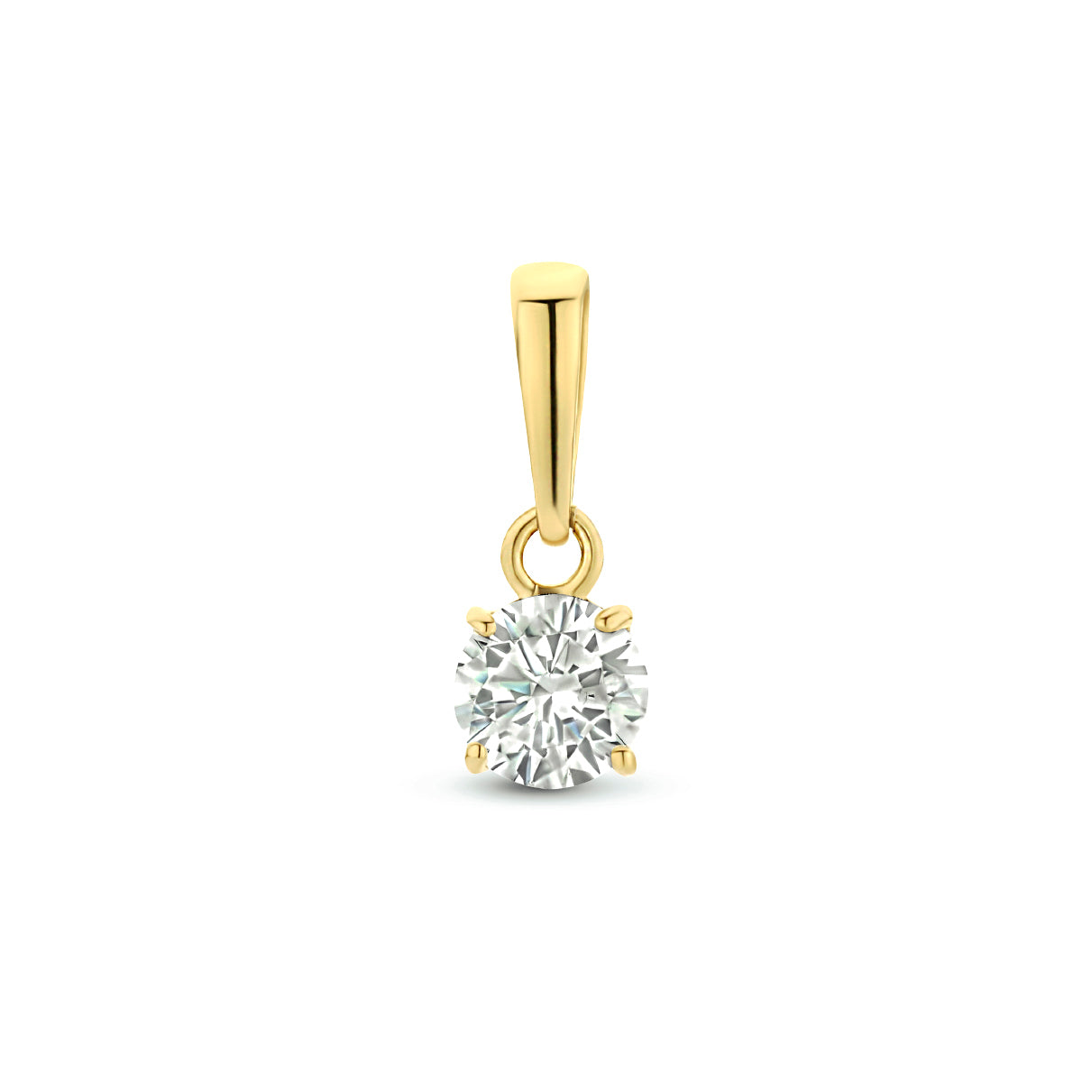 Hanger met solitair zirkonia in goud – 11 mm