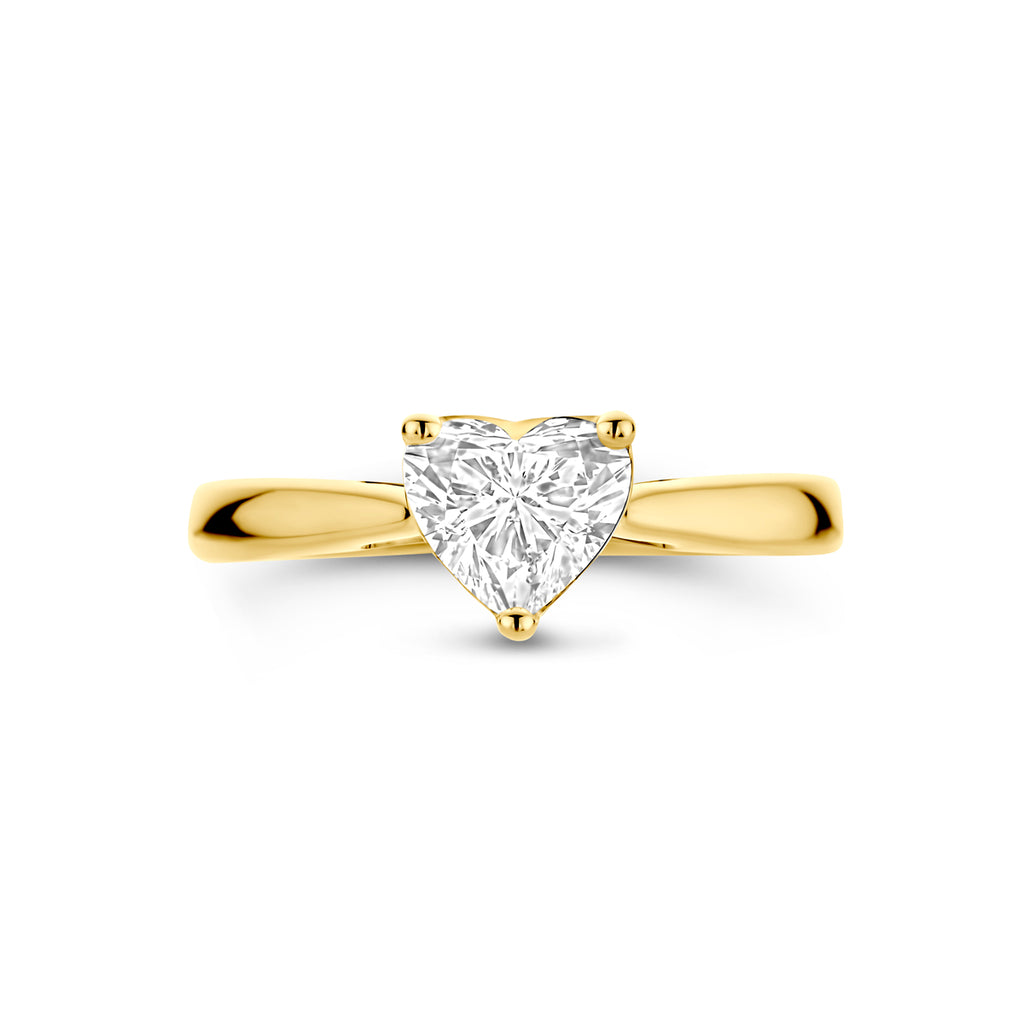 Ring 1.00 ct lab grown diamant H SI in goud