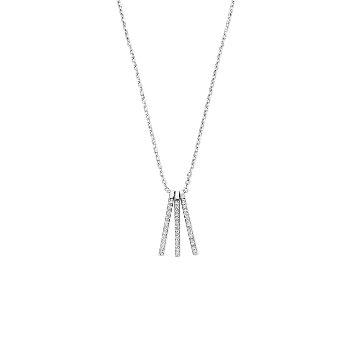 Ketting zilver met zirkonia – 41-43-45 cm