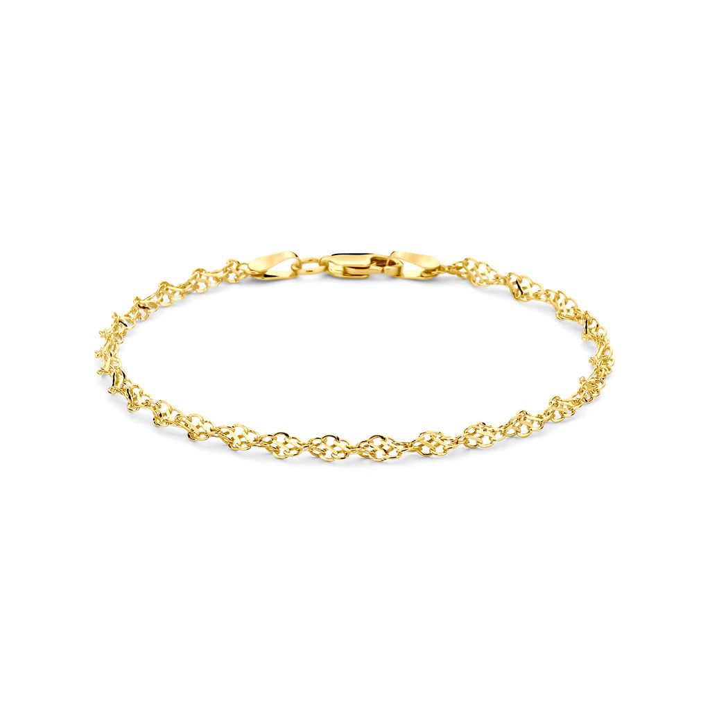 Armband koord 3,2 mm met goud – 18,5 cm