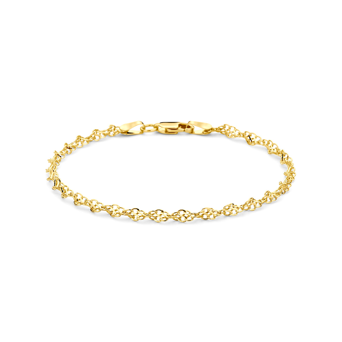 Armband koord 3,2 mm met goud – 18,5 cm