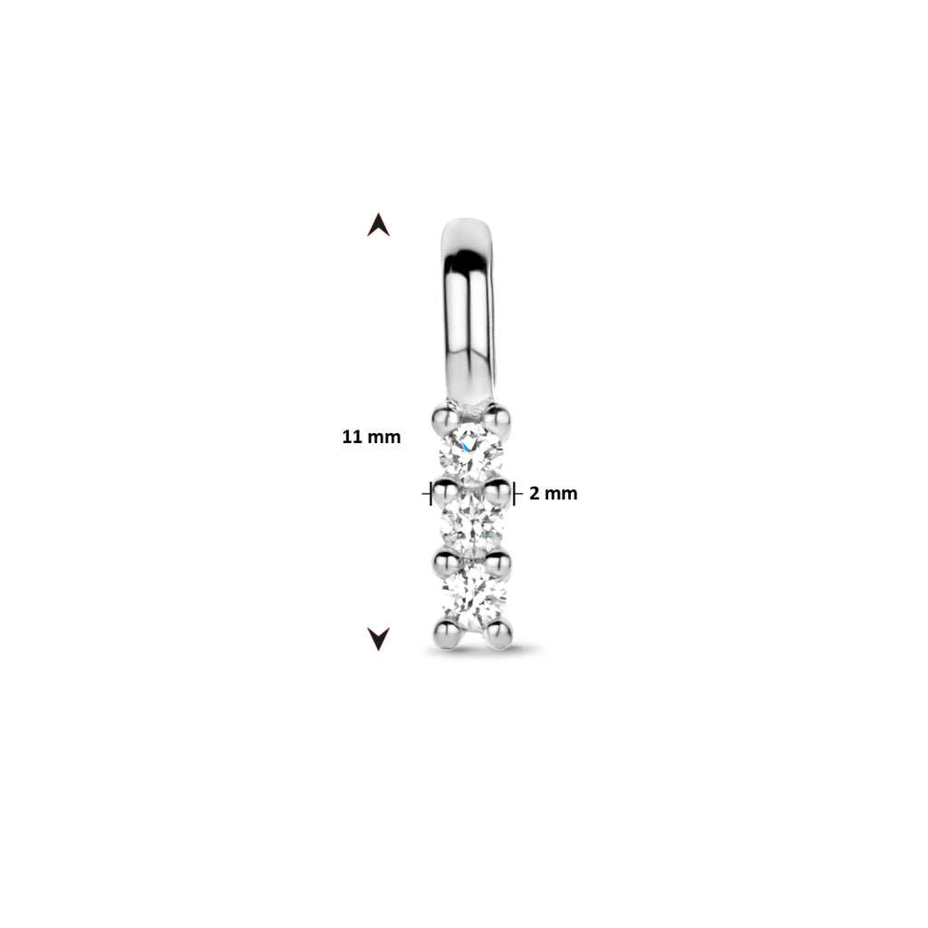 Hanger 0.05 ct diamant H SI in witgoud – 11 mm