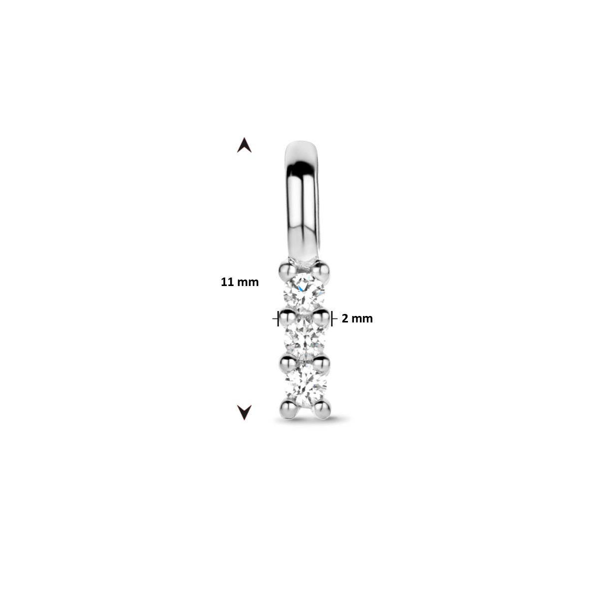 Hanger 0.05 ct diamant H SI in witgoud – 11 mm