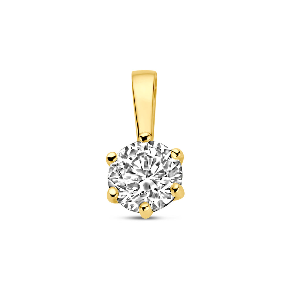 Hanger met solitair zirkonia in goud – 9 mm