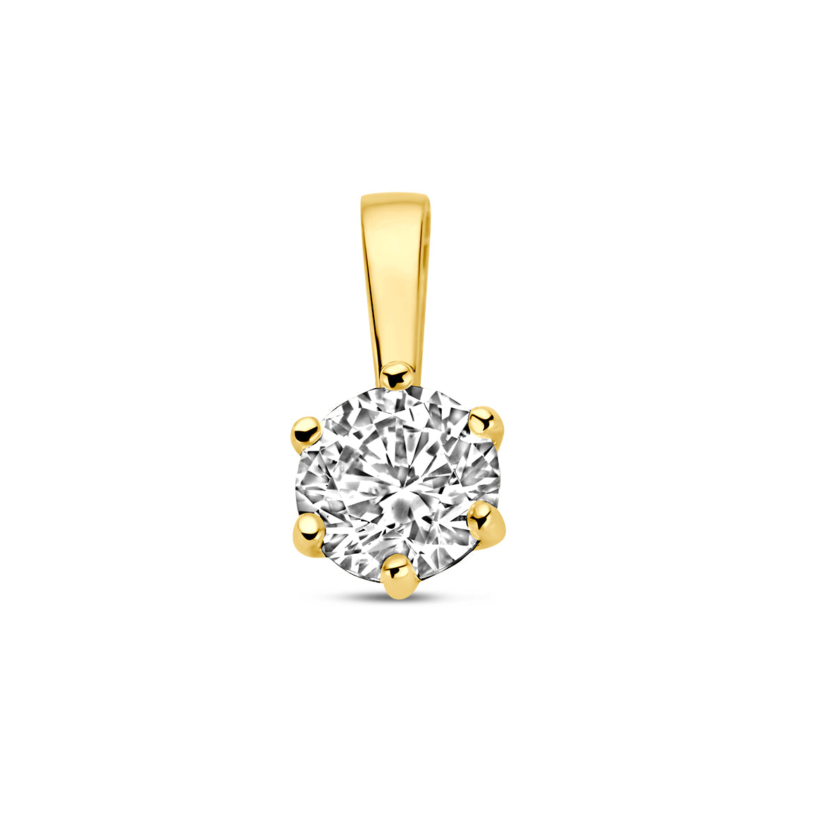 Hanger met solitair zirkonia in goud – 9 mm