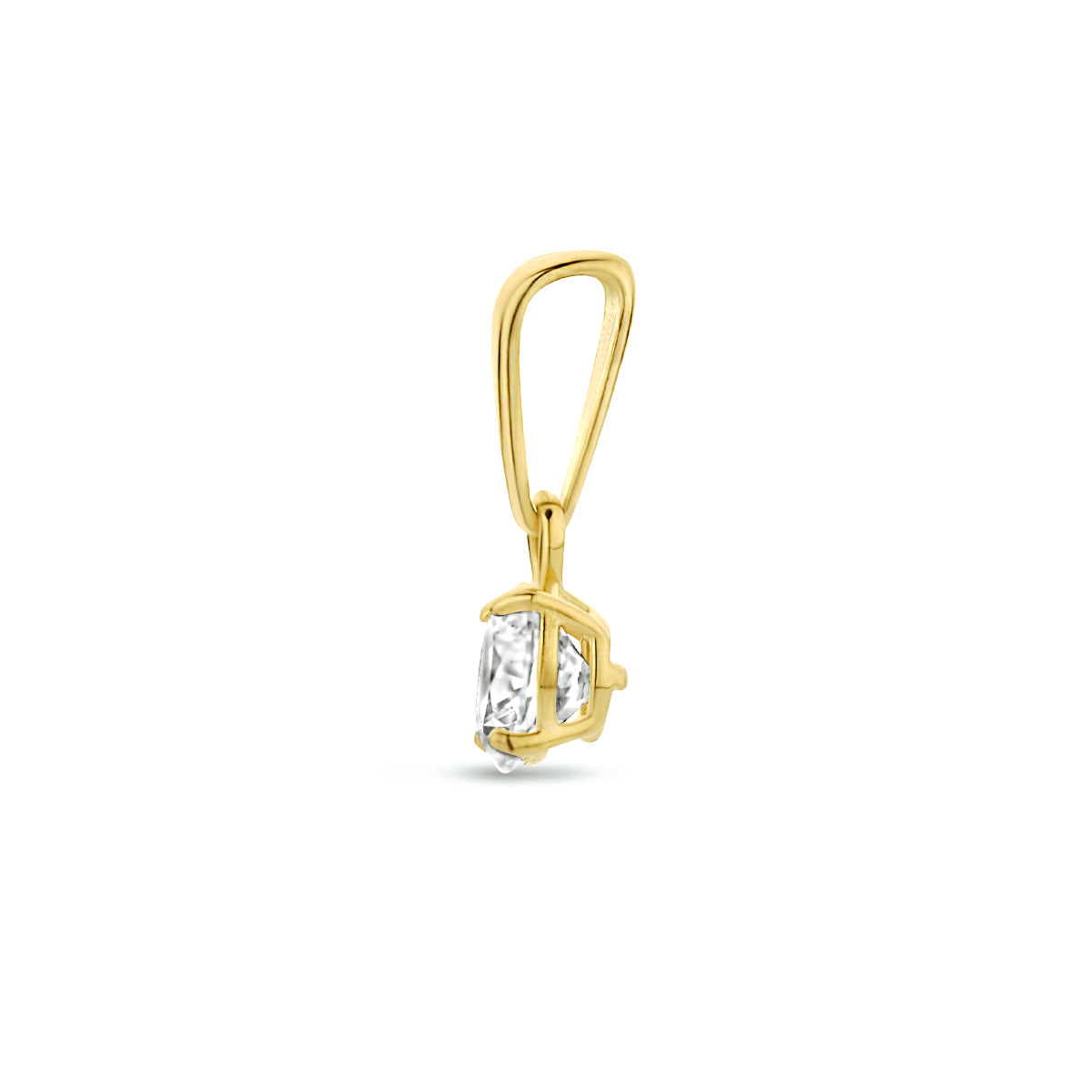 Hanger met solitair zirkonia in goud – 11 mm
