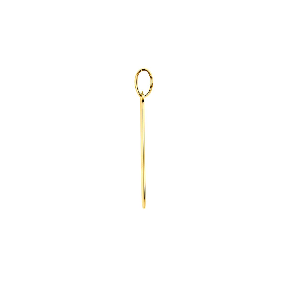 Graveerhanger langwerpig in goud – 29 mm