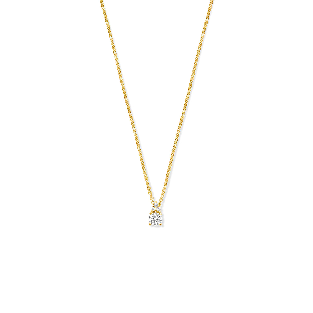 Ketting 0.27 ct diamant H SI in goud – 43/45 cm